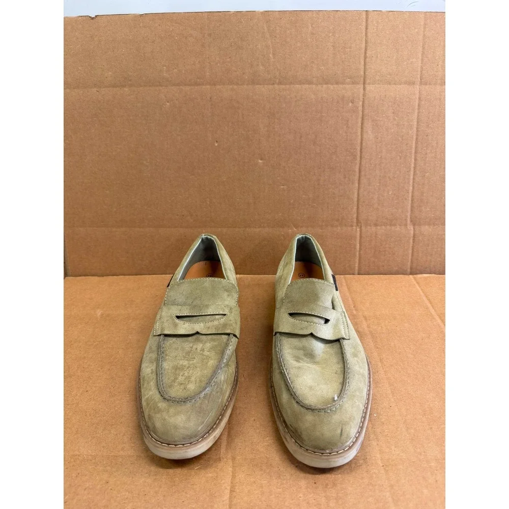 Wrangler Suede Slip On Penny Loafers Olive Green Mens Size 10.5 US / 44 EU